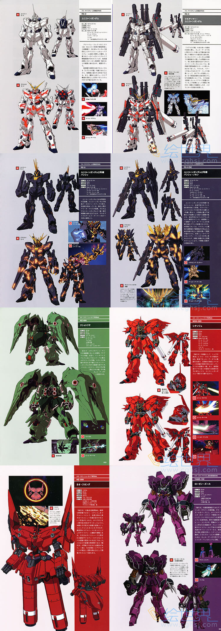[会员][设定集] 高达 Gundam Unicorn Re：0096 Mechanic Complete Book