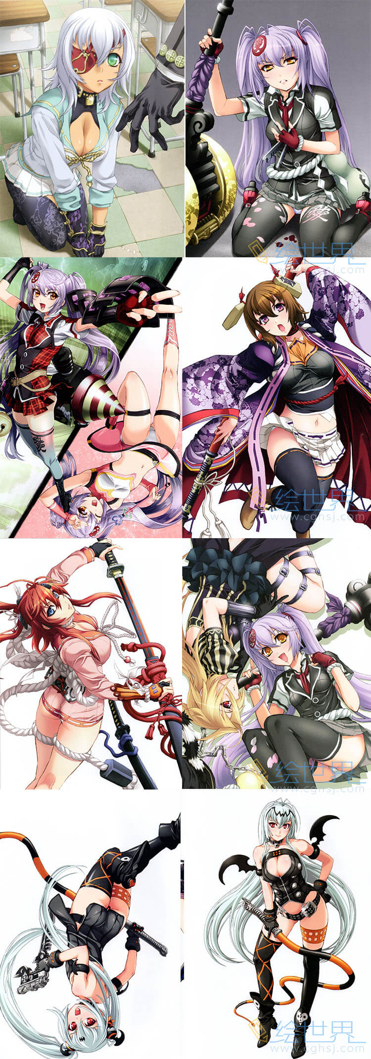 [会员][插画集] Adesugata Giga Niθ 百花缭乱武士少女 艳姿戏画