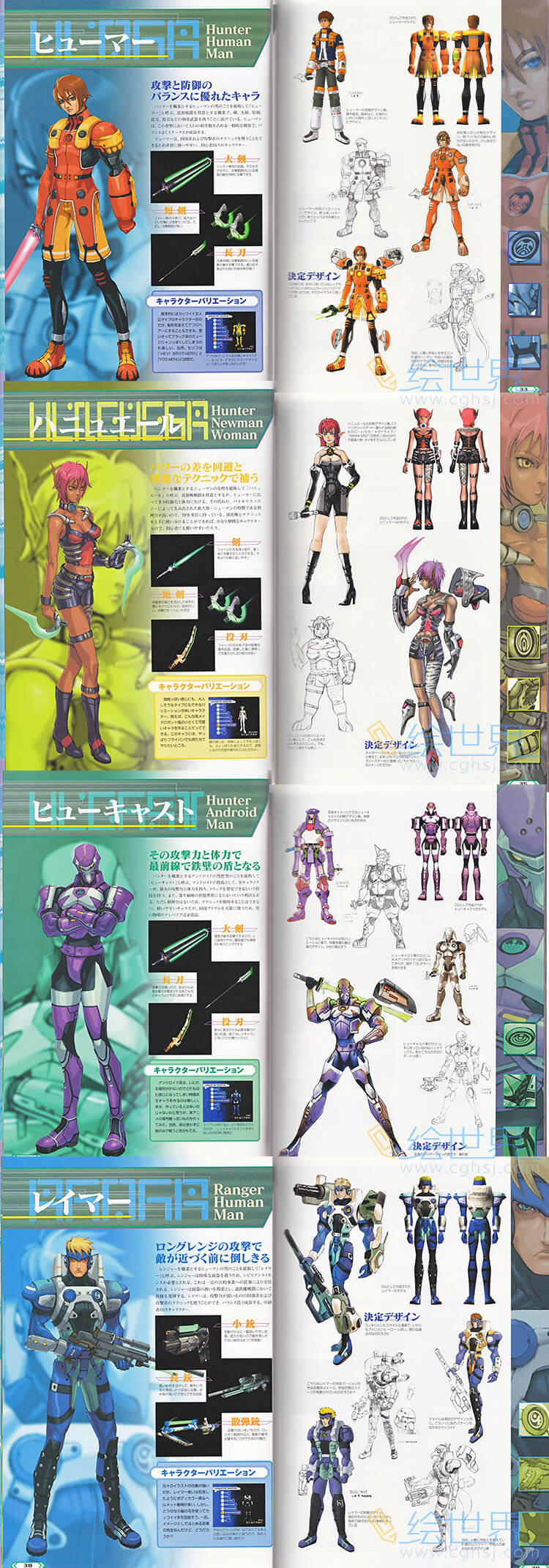 [会员][设定集] 梦幻之星 Phantasy Star Online 猎人之书 游戏角色场景道具设定资料原画集