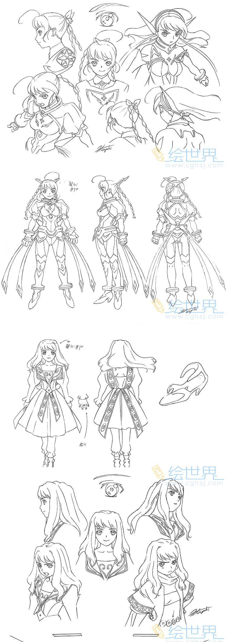 [会员][三视图线稿] 舞-乙HiME Zwei 动画线稿原画集