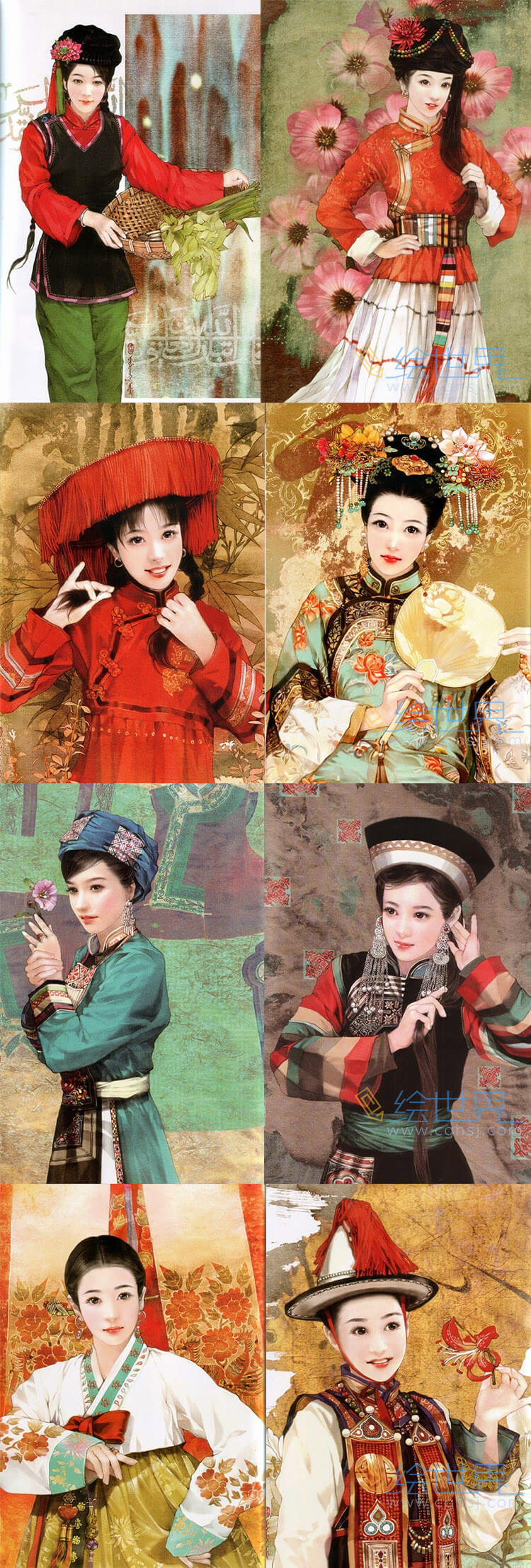 [会员][插画集] 德珍画集 红颜如玉 五十六民族